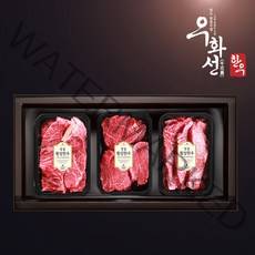 횡성한우 암소숙성 1등급 등심혼합 선물세트 3호(꽃등심+안심+채끝팩당300g총900g)냉장, 단품