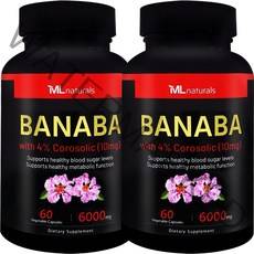 [미국빠른직구] 마이라이프 내추럴스 바나바 6000 코로솔산 4% (10mg) 60정 2병