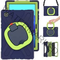 태블릿 갤럭시 탭 A7 10.4인치 케이스 스탠드 핸드 그립 및 킥스탠드 충격 방지 전신 커버 SM-T500 T505 T507 T505N, 블루 그린