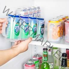 퍼니싱굿즈 냉장고 정리 손잡이 4구 트레이 - 캔음료 맥주