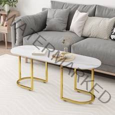 YEAR COLOR 당일 베송 대리석 소파 거실 티 테이블 3size 2colors, 화이트 대리석+골드 다리