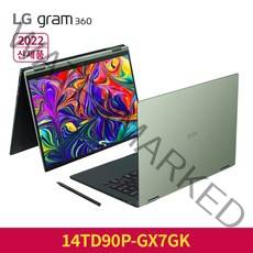 LG 그램360 14TD90P-GX7GK 테블릿 터치 노트북, Free DOS, 토파즈 그린, 256GB, 인텔 i7, 16GB
