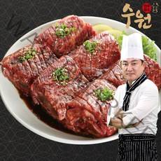 윤용현의 도끼농장 투플러스 한우 양념불고기 양념갈비 500g 소고기 투뿔 투쁠 1++, 수원한우양념갈비