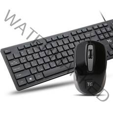 TG삼보 유선 LOVELY USB 무소음 마우스 + 저소음 키보드 세트, 블랙, TG-KM500US, 일반형