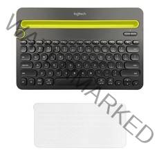 로지텍 K480 Bluetooth 멀티 디바이스 무선 키보드 + 한글 키스킨 세트, Y-R0049(키보드), 텐키리스, 블랙