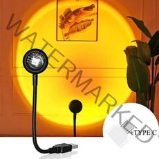 선셋조명 노을 햇빛 무드등 Usb 레인보우 일몰 램프 7color rgb led 야간, 단색 유형 c