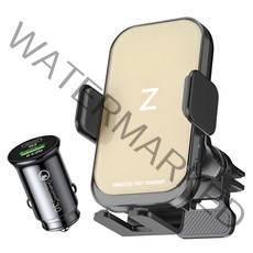 스마텍스 Z플립 Z폴드 호환 15W 고속 차량용 무선 충전 거치대 시거잭 고속충전기, 크림, CI-39