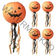 리빙다 할로윈 접이식 등 호박수염 5p, 혼합색상