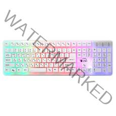 ZIO G-Light 레인보우 LED 유선키보드, 화이트, G-Light 레인보우 LED 키보드