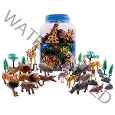 애니멀플래닛 동물 피규어 사각 버켓 40종 세트, 1세트