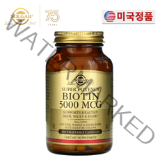 솔가 비오틴 5000mcg 베지 캡슐 100정 solgar 바이오틴, 100정 X 1개