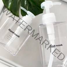 와이홈 사각 욕실 세제 디스펜서 핸드워시 주방세제 리필 공병, 일반450ml, 심플디쉬워시