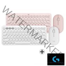 로지텍 멀티 디바이스 블루투스 키보드 K380+ Pebble 마우스 세트 (로지텍 마우스 패드 증정 ), 블랙, K380키보드+PEBBLE마우스