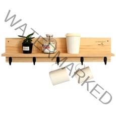 럼버잭 원목 후크 2단 벽선반