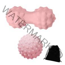 블루핏 땅콩 마사지볼+지압 싱글볼 세트, 핑크, 1개