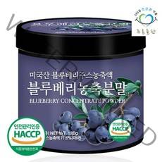 푸른들판 블루베리 농축 분말 가루 180gx1통 열매 파우더, 단품