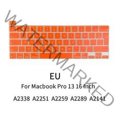키보드스킨 맥북 프로 13 인치 노트북 키보드 커버 A2338 A2251 A2289 A2259 A2141 EU 미국 영어 키보드 커, 한개옵션2, 13 EU-Coral Orange, 한개옵션1