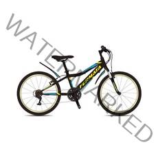 지오닉스 2021년형 페르마타22SF 21단 썬런 브이 브레이크 MTB 자전거, 블랙 + 블루 + 옐로우, 141cm