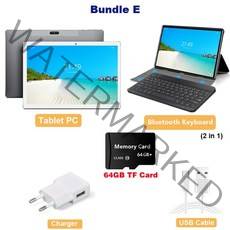 휴대용 WIFI 태블릿 pc 게임용 넷북 10인치 11인치 최신 데카 코어, 64GB bt 키보드, 검은색