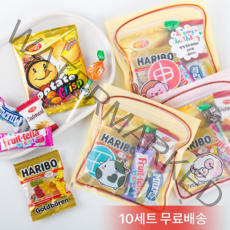 뽀짝 동물 간식팩 10개 / 어린이집생일선물 과자선물세트 어린이집생일답례품 어린이집선물 과자세트 학원 학교 유치원 어린이집 어린이날 간식 선물 세트 단체 구디백