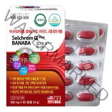 혈당케어 셀크롬 큐 바나바 60정/식후 혈당상승 억제 당케어 혈당엔 바나바잎추출물 코로솔산 셀레늄 아연(면역) 비타민C 크롬, 1개, 60정