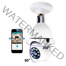 Fowod 무선 전구 감시 카메라 360도 고화질 CCTV, 2백만화소