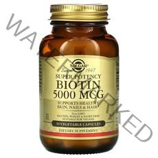 솔가 비오틴 Biotin 5 000 mcg 50 Vegetable 야채 캡슐 174046, 5000 mcg, 50 Count