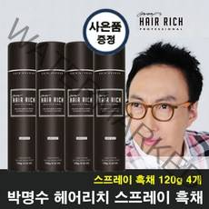 헤어리치 박명수 스프레이흑채 120g 4개, 흑색