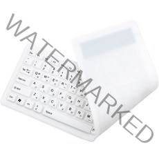 엠비에프 휴대용 저소음 방수 실리콘 롤 유선키보드, ROLL103, 화이트