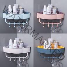 CKLIVING 무타공 욕실 모서리 코너선반, 핑크