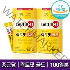 종근당건강 락토핏 골드 생유산균 프로바이오틱스 독소 배출 원활한 장 어린이 학생 직장인 면역력 상승 하루 1포 유산균 50일분 100일분 홈쇼핑 방송 건강 정품 식약처 인증, 2통 (100일분), 2g x 50포