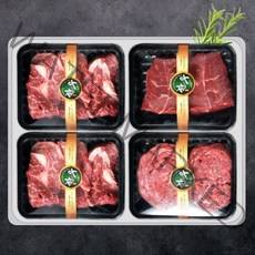 농협안심한우 1등급 한우선물세트 1.6kg 명품4호, 꽃등심+꽃등심+불고기+국거리 각400g