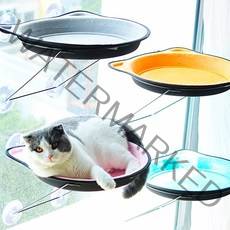 위풍댕댕 고양이 원반형 납작 창문해먹 20kg 하중 윈도우 부착식 캣타워 캣선반, 납작해먹 그레이