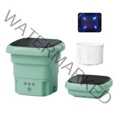 접이식 미니세탁기 속옷 양말 수건 초소형 휴대용 세탁기, 그린 세탁기+탈수+블루라이트