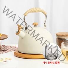 YYDS 레트로 스테인리스 멜로디 스텐주전자 인덕션적용 2.5L, 베이지