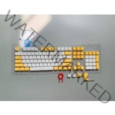 기계식 키보드용 OEM 백라이트 2 색 키캡 세트 체리 MX 스위치 61 87 104 키 ABS 흰색 보라색, [25] white and yellow