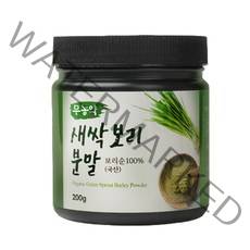 새싹보리 분말100% 200g 국내산 어린잎 쇳가루NO 금속성NO 보리순 추출물 파우더 차 주스 무농약 무항생제 클로로필 SOD 폴리코사놀 노지재배 나주산 밥지을때 안전성시험성적서, 1통