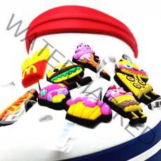 모조 1Pcs 신발 악어 매력 악세사리 jibz 키즈 파티 xmas 용 재미있는 감자 튀김 음식 아이스크림 몬스터 장식