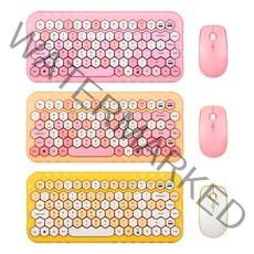 ABKO WKM620 TKL 멀티 컬러 육각키캡 무선 미니 키보드 마우스 세트 __, 핑크