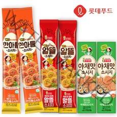 롯데푸드 옛날 소시지 3종 각 2개 한아름 알뜰 야채맛, 1세트