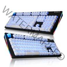 COX V광축 방수 크리스탈 키캡 교체축 사이드 RGB 게이밍 키보드 클릭, CK8000, 블랙