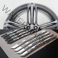 굿즈인홈 콰트로휠스티커 아우디 콰트로스티커 콰트로 휠엠블럼 아우디콰트로스티커 엠블럼장식, 블랙