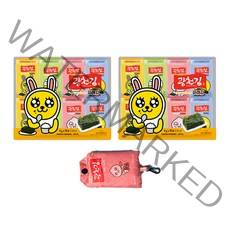 광천김 카카오프렌즈 파래 도시락김 4g x 32p + 장바구니 랜덤발송, 1세트
