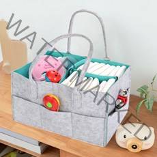 칸막이 펠트 기저귀가방 유모차정리함 버킷백 토트백 이너백 백인백 숄더백 기저귀정리가방 기저귀파우치, 그레이그린