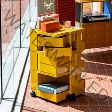 미드센추리 비라인 보비 모듈 서랍 회전 트롤리, 10핑크(블랙휠)_B34(3층 큰서랍4)