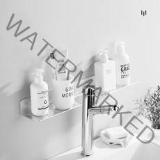 백지생활 무타공 세면대 욕실선반 블랙 실버 화이트, 세면대U자욕실선반, 50CM