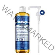 닥터브로너스 페퍼민트 퓨어 캐스틸 솝 475ml+펌프, 없음