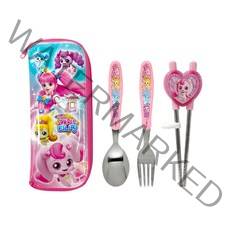 르번 캐치티니핑2 알찬교정 젓가락세트, 혼합색상, 스푼 + 젓가락 + 포크 + 수저집