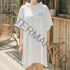 헤링본 남자 여자 공용 판초타올 오버핏 후드 비치가운 웨어 스포츠 타월 래쉬가드 TE508, TEX508_화이트(공용)FREE