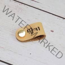 WPM 고양이 강아지 인식표 이름표 천연가죽 하네스형, 마일드베이지